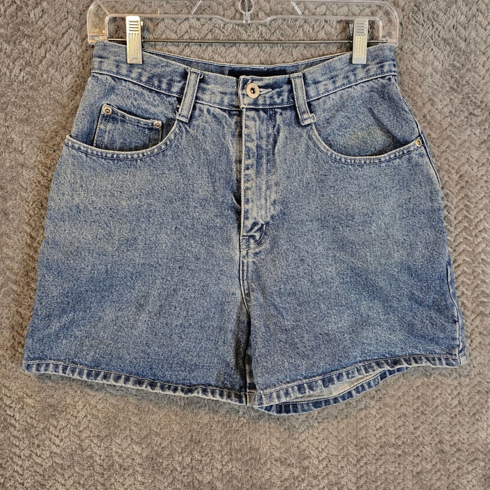 L.A. Blues Vintage High Waisted Denim Shorts Light Wash Heart Embroidery Size 8